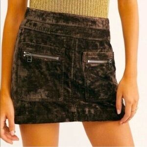 Free People velvet Brown Mini Skirt